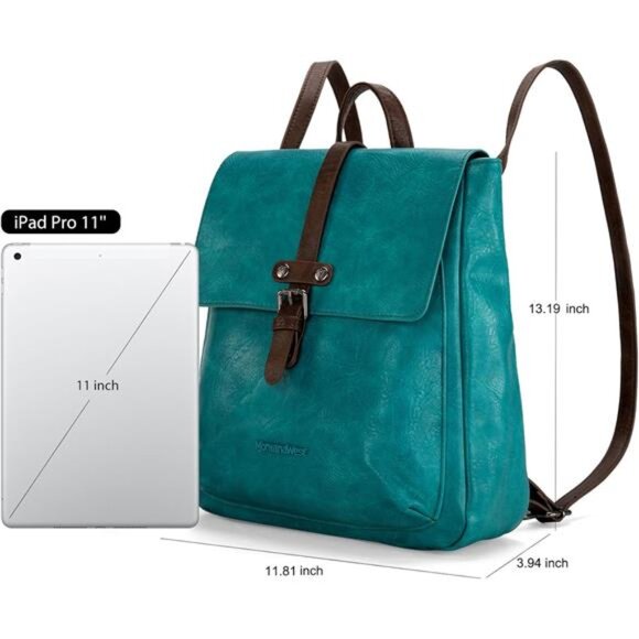 Womens Medium Backpack Convertible Peacock Blue